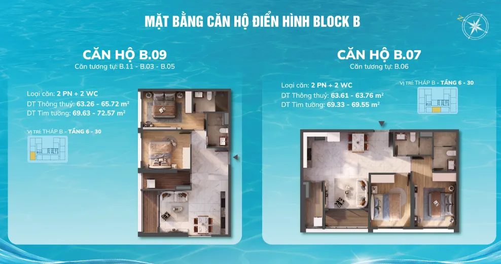 Layout Căn Hộ Serena Riverside: Phân Tích Chi Tiết Căn 1PN, 2PN, 3PN & Shophouse 20 can ho 2 pn block b serena riverside dien hinh 11zon