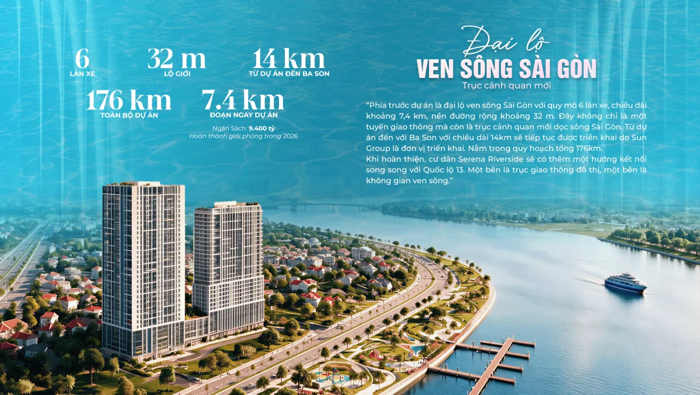 Đại lộ ven sông Sài Gòn qua dự án Serena Riverside