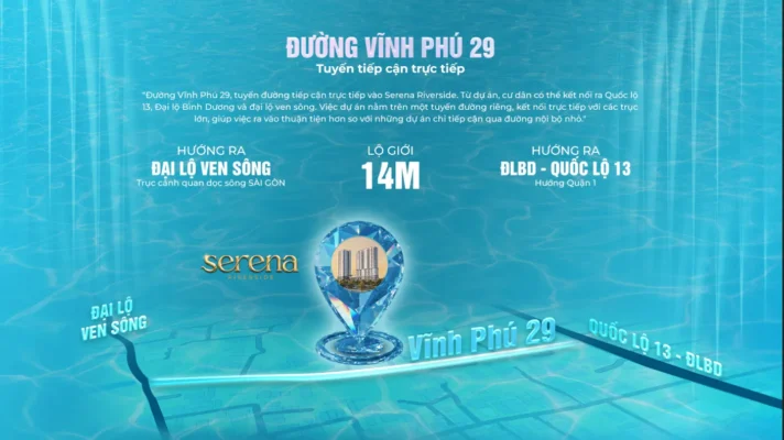 Đường Vĩnh Phú 29, trục đường dự án Serena Riverside tọa lạc