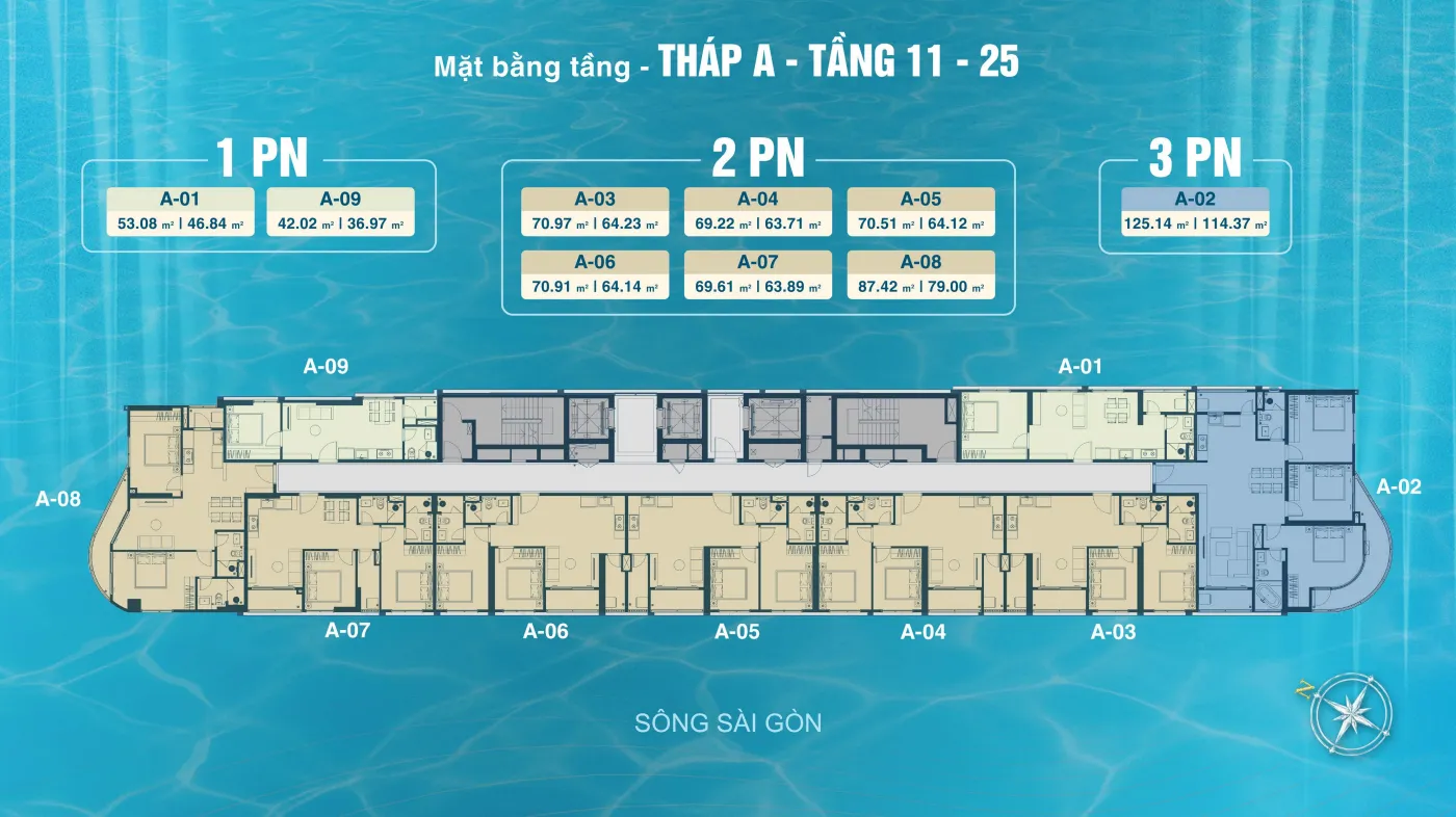 Mặt Bằng Căn Hộ Serena Riverside 26 mat bang tang thap A tang 11 25 du an serena riverside