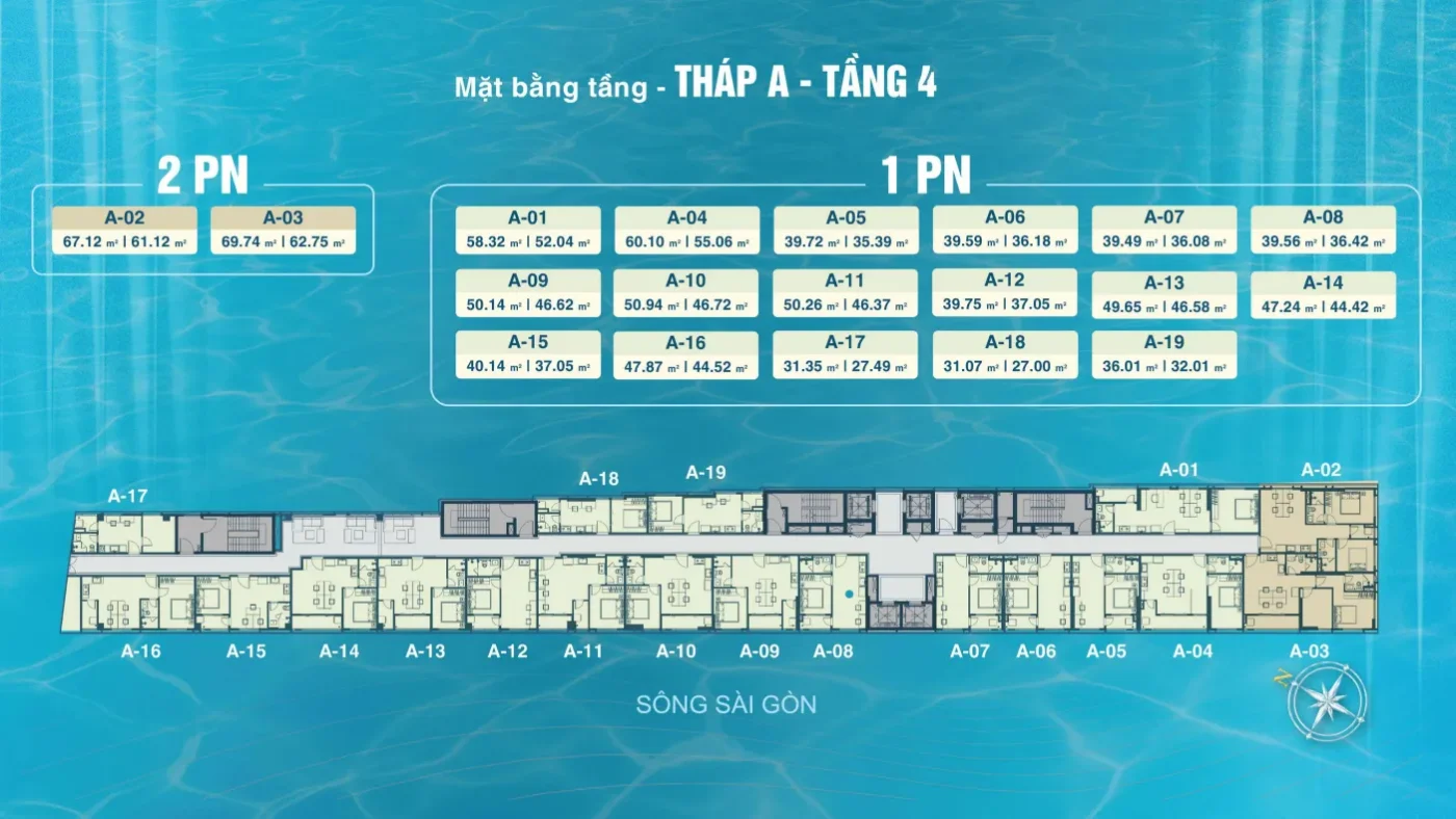 mat bang tang thap A tang 4 du an serena riverside