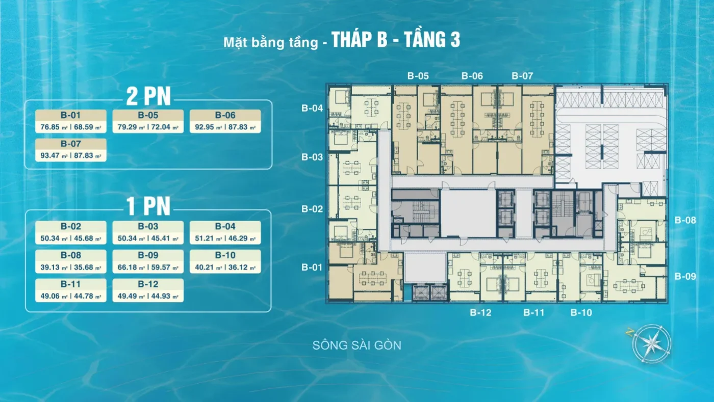 mat bang tang thap B tang 3 du an serena riverside
