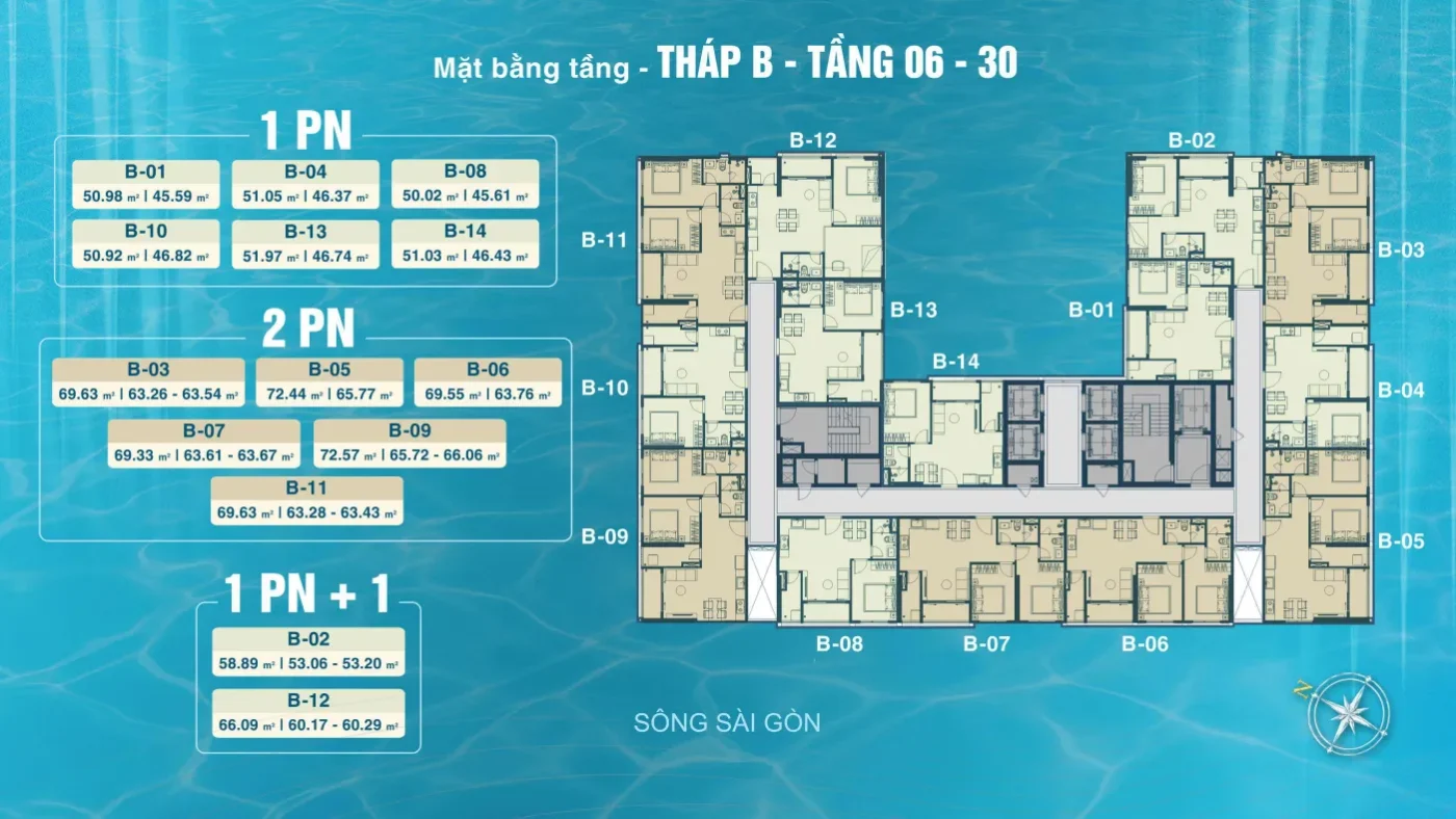 Mặt Bằng Căn Hộ Serena Riverside 30 mat bang tang thap B tang 6 30 du an serena riverside