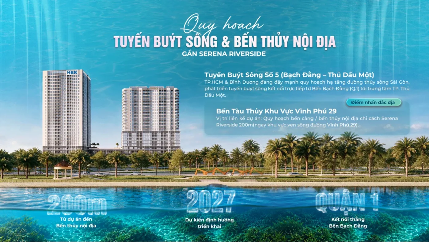 Quy hoạch bến buýt sông thủy nội địa gần Serena Riverside