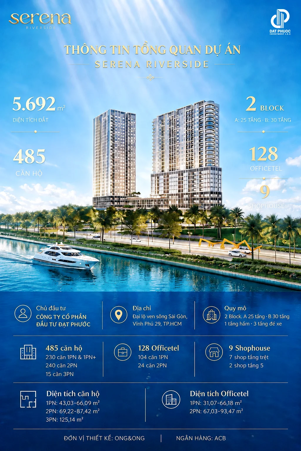 Phối cảnh minh họa Serena Riverside ven sông Sài Gòn, bài so sánh Serena Riverside King Crown Infinity